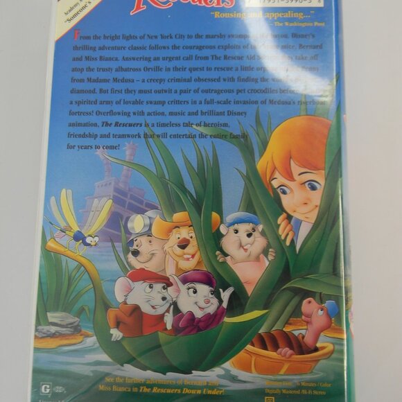 Vintage Disney The Rescuers Black Diamond Classic VHS - Picture 3 of 7